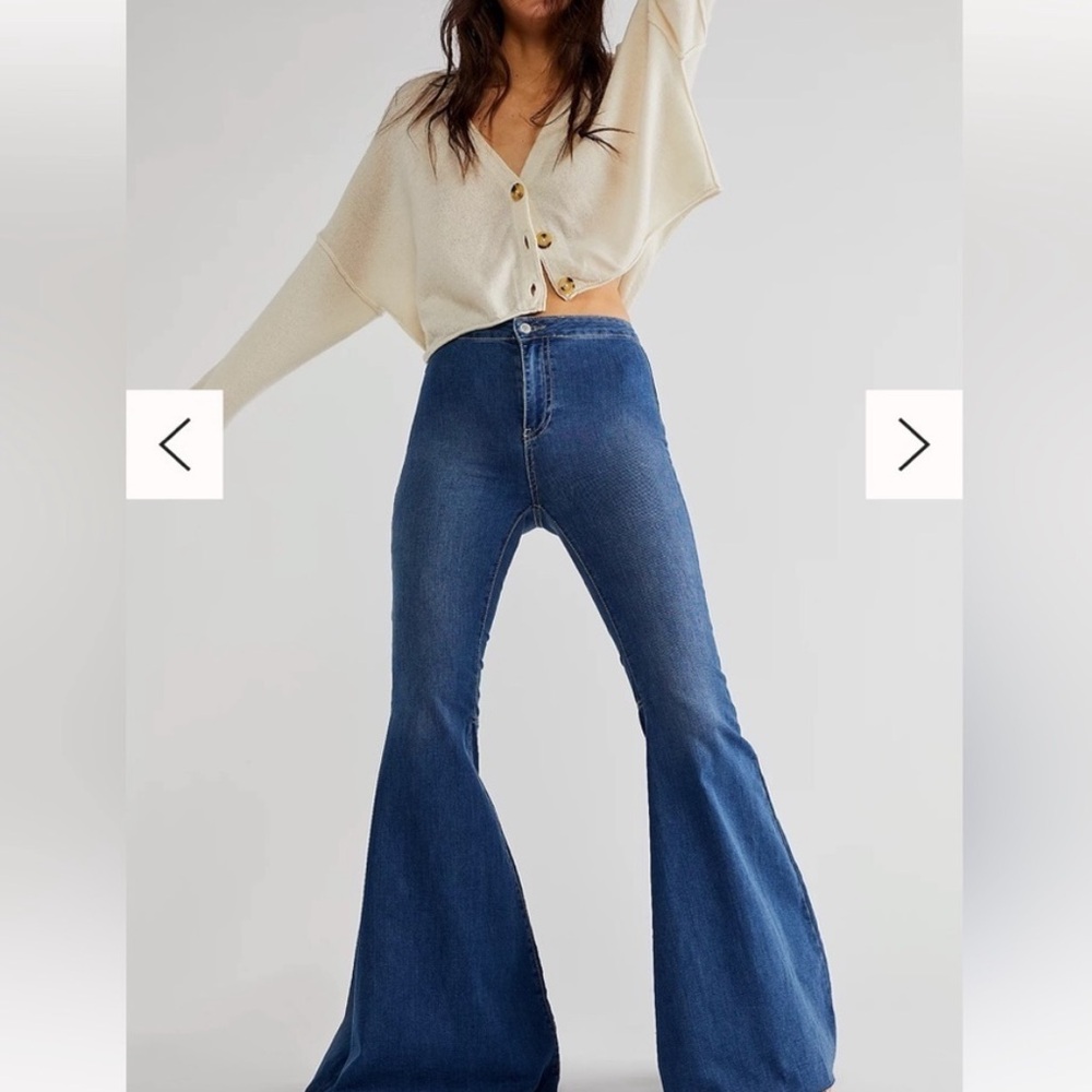 Free People Blue Flared Jeans